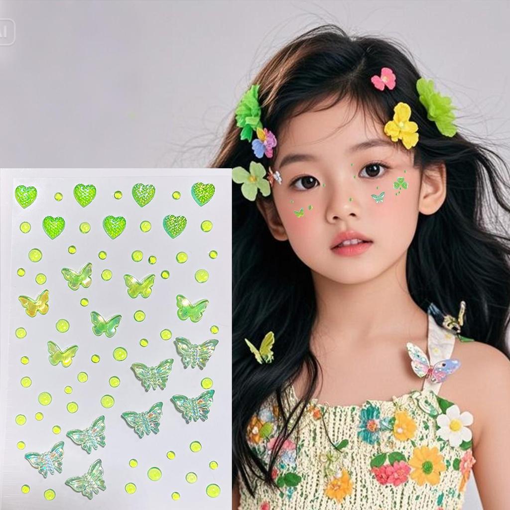 Iridescent Aurora Butterfly Eye & Nail Decals: Translucent Face and Decoration Stickers