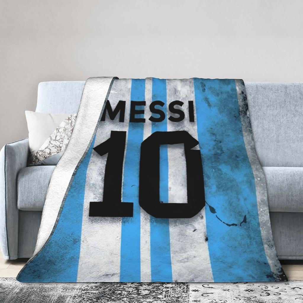 Argentina Number 10 Football Soccer Blanket Flannel Decoration Messied Portable Warm Throw Blanket for Home Couch Bedding Throws