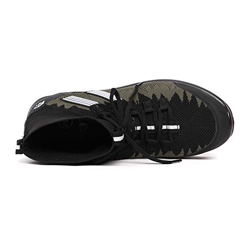 Co-cos Nobuoka Safety Work Shoes, Toe Cap, Mid-Cut, Knit Material, Highly Breathable, Zero Gear, Men's Army, Size 24.5 Cm