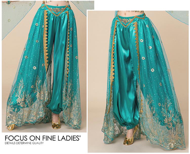 Fashion Huayu Indian Dance Costume: Adult Belly Dance Outfit with Xinjiang Dance Lantern Wide-Leg Pants