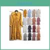 Elegante Abito Lungo Maxi Floreale in Chiffon a Maniche Lunghe da Donna per la Primavera 2018, Casual, da Festa, Vintage, Boho, in Colori Affascinanti