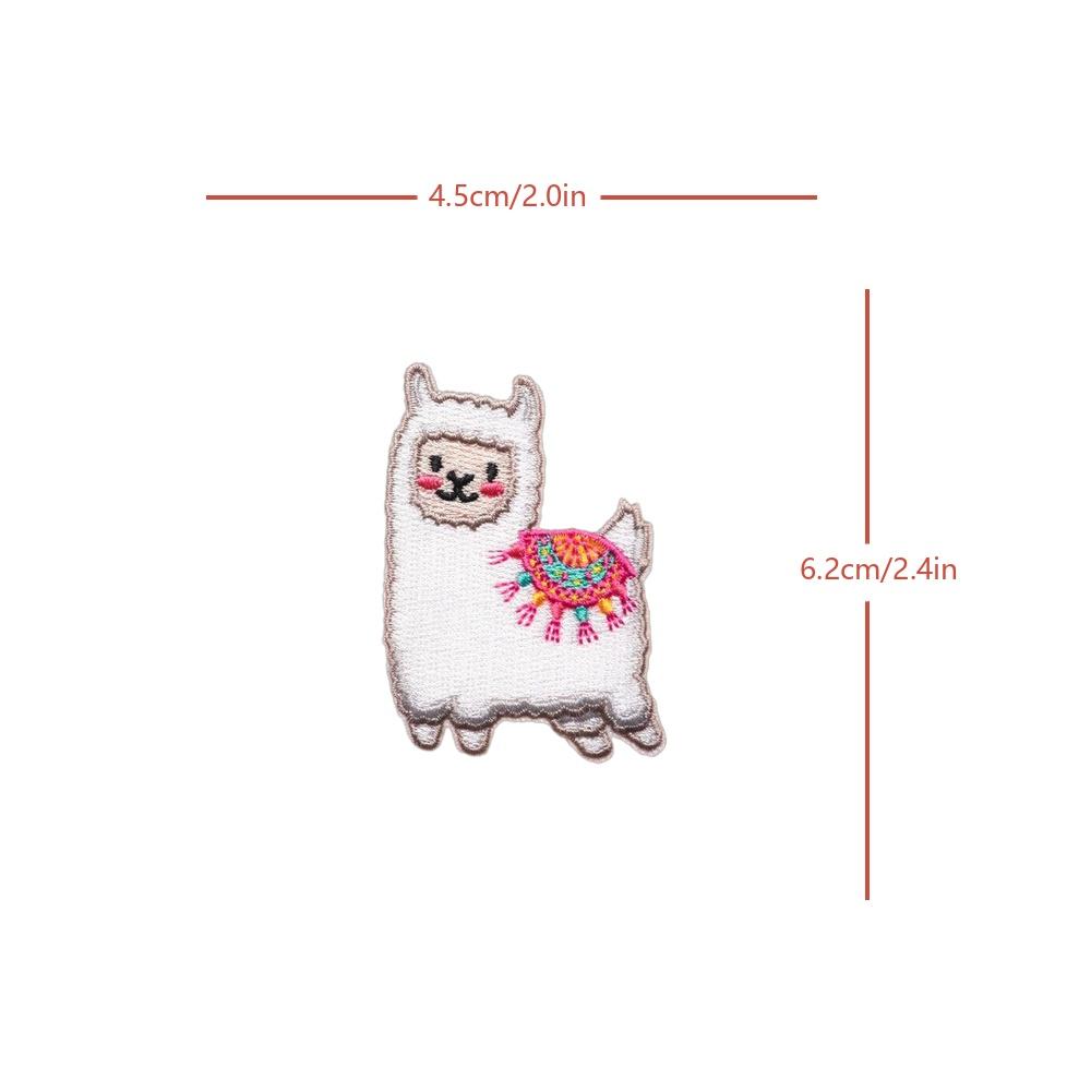 Cute White Llama Cute Cartoon Morale Tactical Velcros Patch Sticker Badge Embroidered Hook Loop Fastener DIY Backpack Cap Jeans