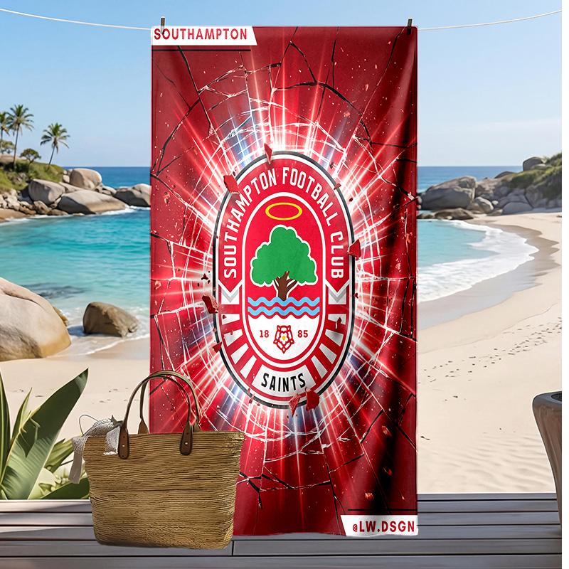 Southampton Football Print Beach Towel, Large Soft Quick Dry Towel for Beach Camping Swimming