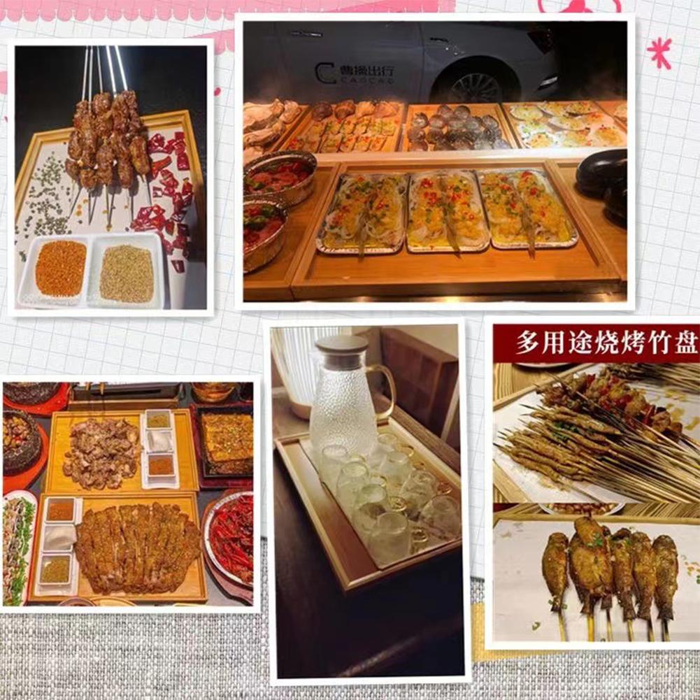 Bambus Holz Rechteckiges Serviertablett Teetassen Tabletts Geschirr Lebensmitteltablett Aufbewahrungstablett Für Küche Party Tee Bar