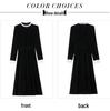 Hepburn Style Black Velvet Long Sleeve Dress - French High-End Autumn/Winter Women's Waist-Cinched Slimming Gown
