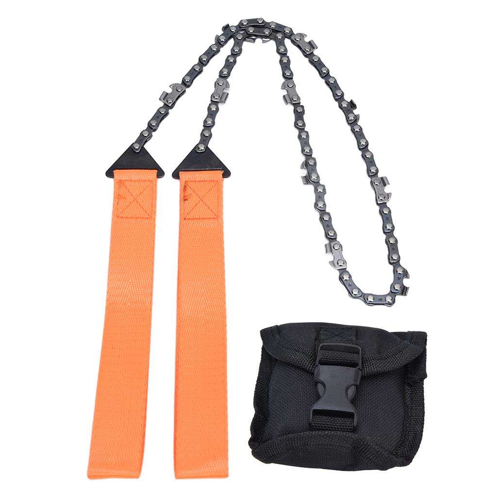 24 Zoll Outdoor Taschenkettensäge Survival Reißsäge Handsäge Kettenwerkzeug zum Holzschneiden Orange