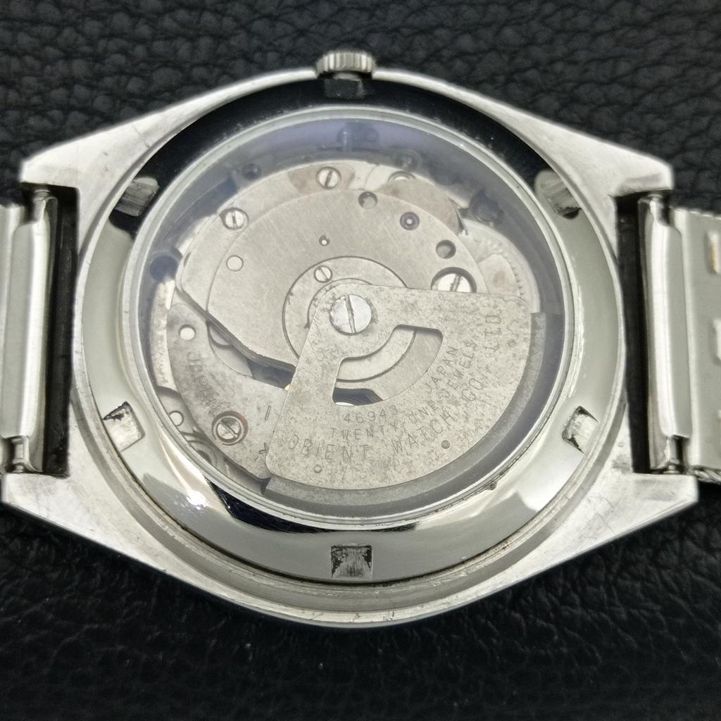 AUTOMATIC VINTAGE ORIENT CRYSTAL JAPAN MENS BLACK COLOR DIAL WATCH A707757-1