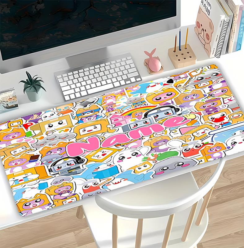 Customizable Name LankyBox - Foxy Pattern Gaming Mouse Pad-Non Slip Rubber Base,Perfect Gamers,Esports,Ideal Gift Gaming Enthusiasts