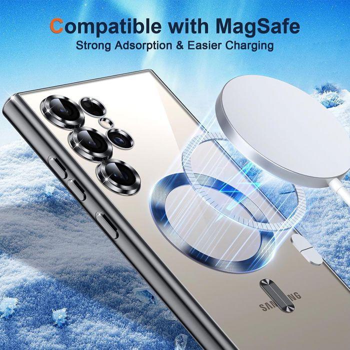 Coque pour Samsung Galaxy S25 Ultra - avec Cercle Magnétique - Noir + 2 Verres Trempés - BOOLING®