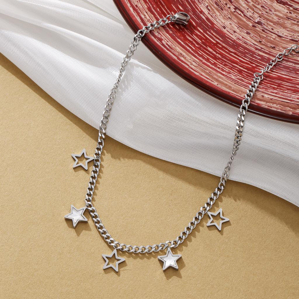 Stainless Steel Star Anklet for Women Minimalist Hollow Star Foot Jewelry Beach Accessory Gift