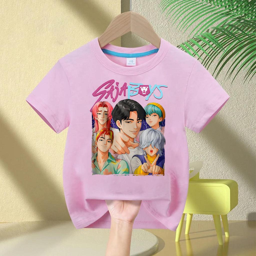 Demon Hunter Squad Kids Anime Print Casual Short Sleeve T-shirt