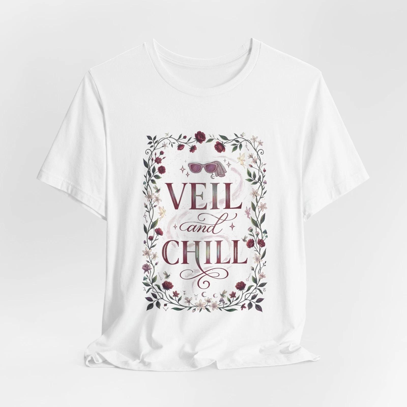 Copy of Veil and Chill tee | Bridal bachelorette floral typography T-Shirt 4XL