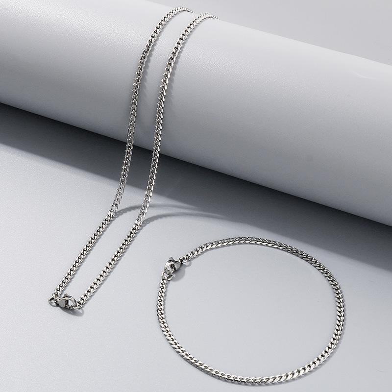 Halskette aus Titanstahl mit dicker Hip-Hop-Kette, Edelstahl sechsseitig geschliffene Kette mit Kettenschmuck