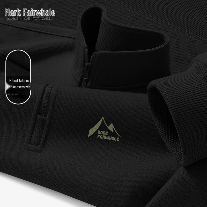 Mark Fairwhale Men's American Trendy Stand-Collar Half-Zip Sweatshirt