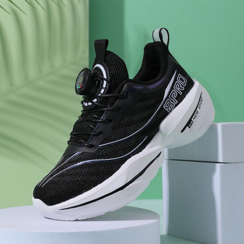 2025 spring and summer models, rotating buckle, new carbon plate sneakers, adolescent couple models, mesh breathable racing running shoes