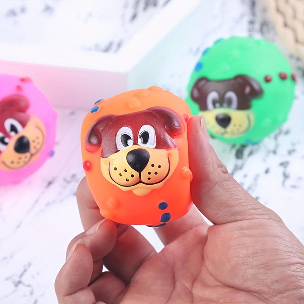 Kolorowa, winylowa zabawka dla psów z dźwiękiem i pyskiem psa. Interaktywna zabawka dla psów.