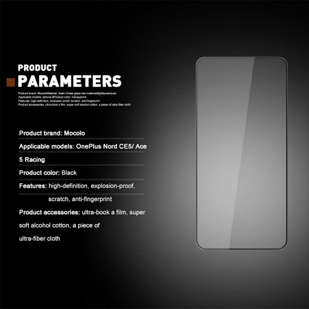MOCOLO Für OnePlus Nord CE 5G/Ace 5 Racing 5G Displayschutzfolie Bruchsicher Siebdruck Gehärtetes Glas Folie