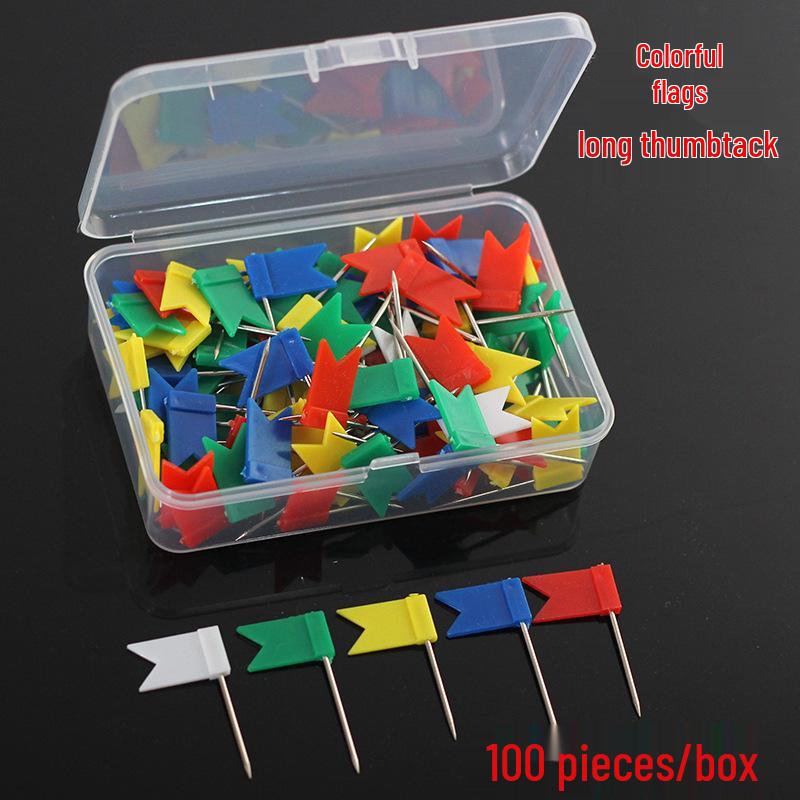 100-Piece Set of Small Red Map Pins for Soft Boards