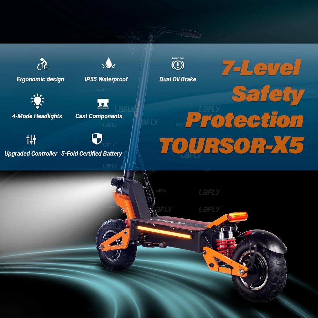 AB X5 6000W 60V 38AH Çift Motorlu Elektrikli Scooter Maksimum Hız 90 km/s Hidrolik fren LCD Ekran Maksimum Menzil 90km Escooter