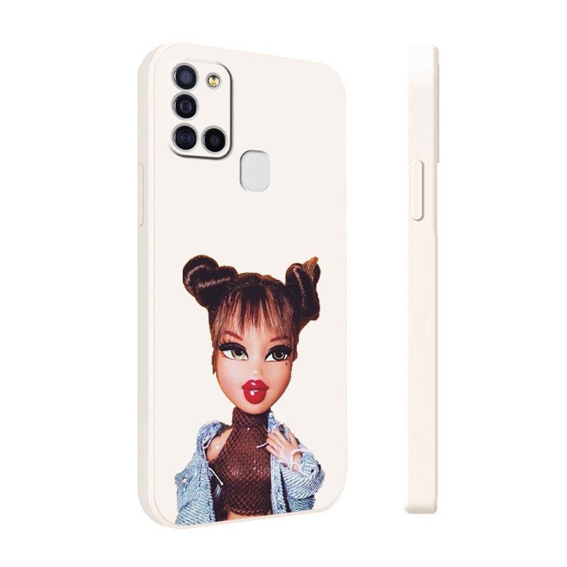 Pouzdro na telefon Doll Bratzs Square pro Samsung Galaxy A03s A71 A11 A31 A01 A21s A51 A02 A70 A50 A10 Tekutý silikonový kryt