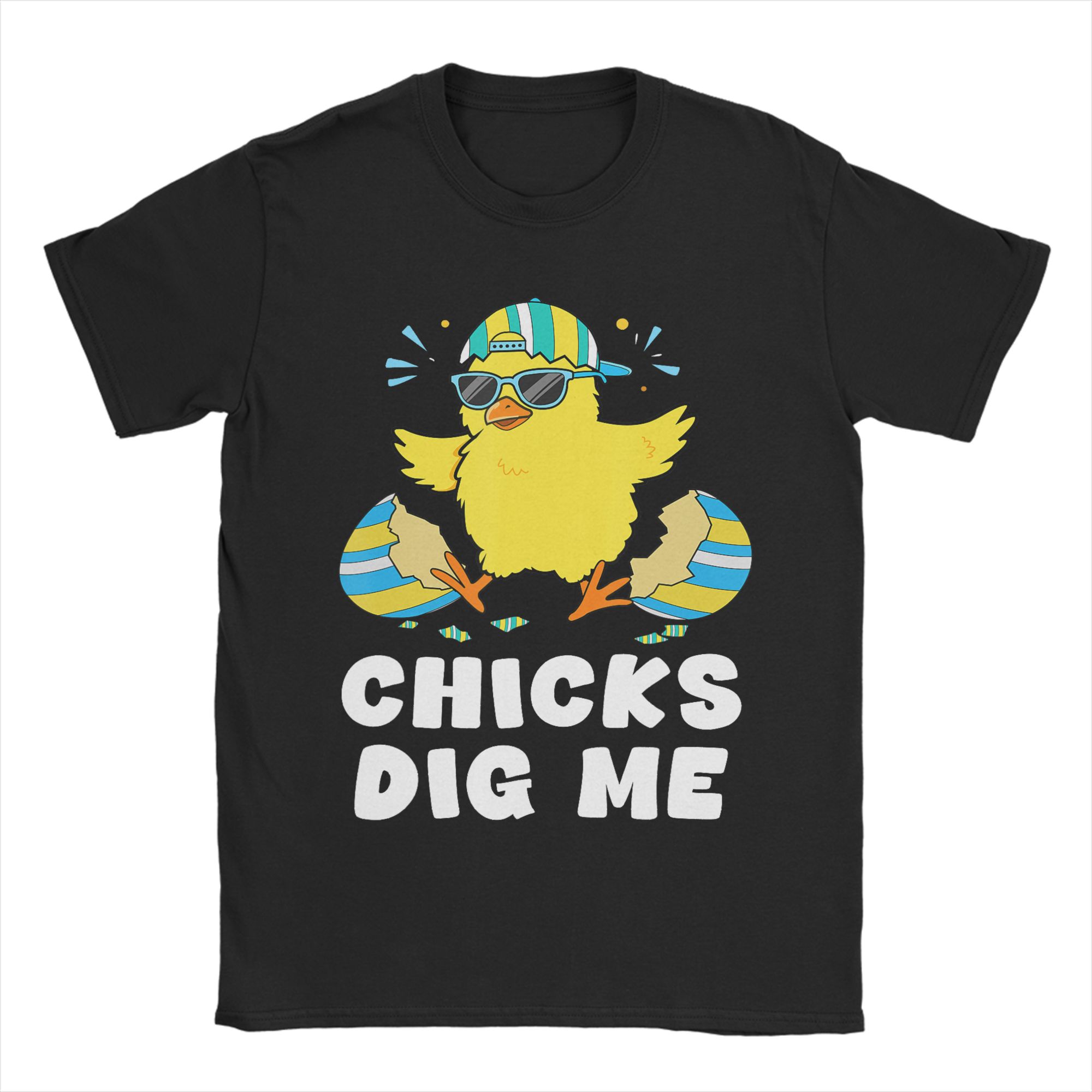 Unisex Women T Shirt Chicks Dig Me Funny Baby Chick Sunglasses Retro TShirts Fashion  Summer Tee Shirt Vintage 100 Cotton Tops S