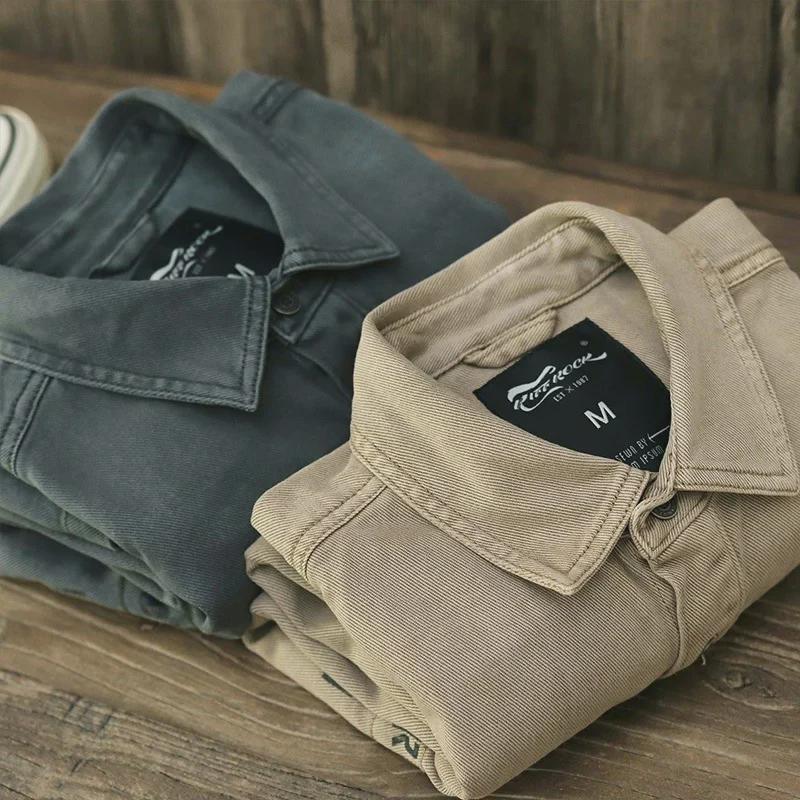 Men's Retro Loose American Soldier-Style Shirt Jacket, 2023 Casual Workwear for Spring and Autumn.