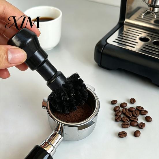 Kitchen Tool for Coffee Lovers Machine Portafilter Basket Cleaning Brush, Soft Bristle with Espresso Brush Wood Handle Corner Barista Essential