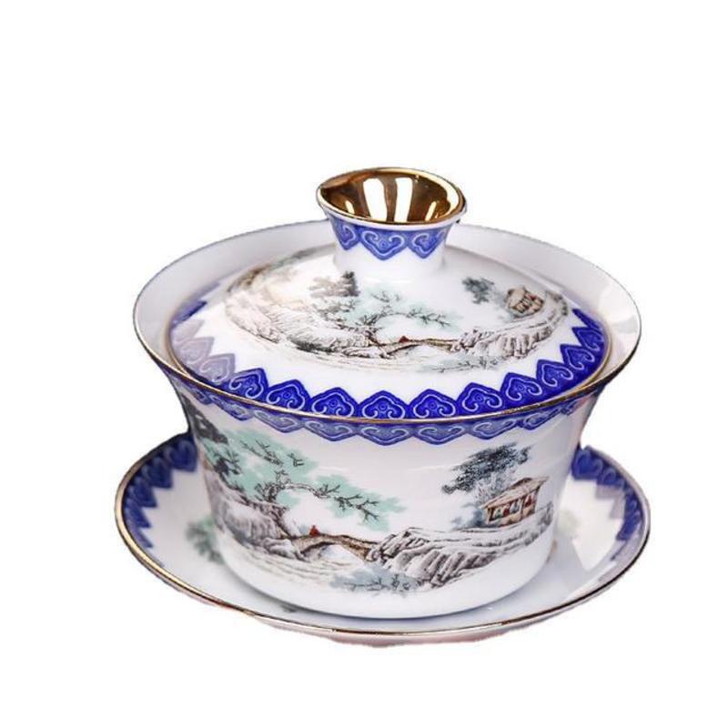 Jingdezhen Tea Ceramic Titureen Blue and White Porcelain Large Cup Tea Cup Tea Ceremony Tea Ceremony Gaiwan Tea | Tea Tutureen