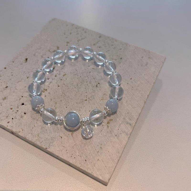 Summer cold aquamarine crystal bracelet women's niche temperament small fresh exquisite jewelry fashion high-end bracelet