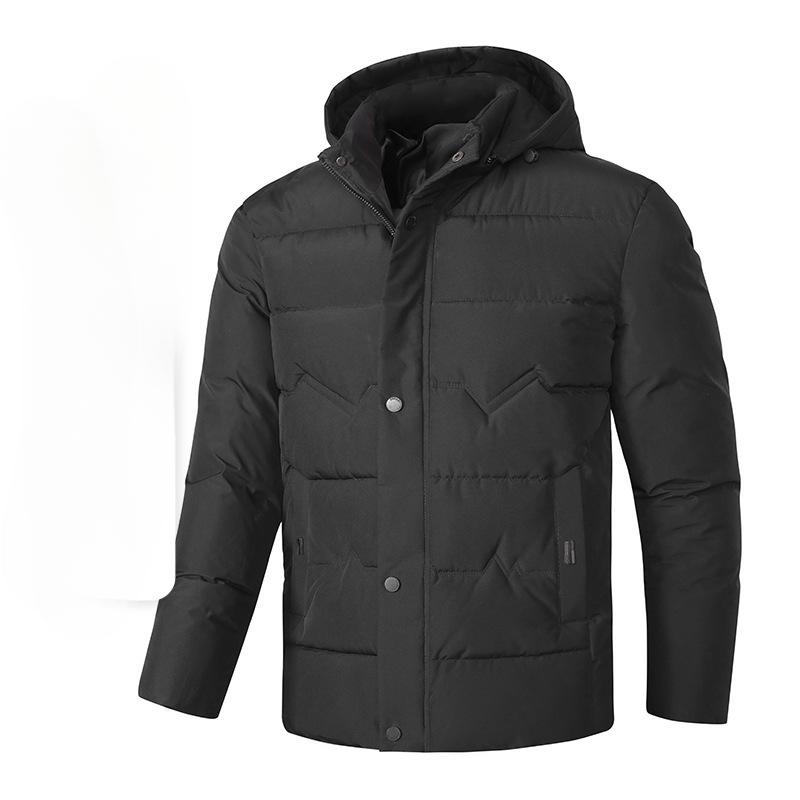 

Новая зимняя куртка для мужской Новая хлопковая утолщенная средней длины хлопковая куртка для мужской Съемный капюшон для сохранения тепла 5XL