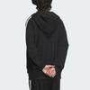Adidas FW24 Casual Sports Series Brand Logo Stripe Loose Fit Hooded Jacket Unisex Jacket Black JL6077