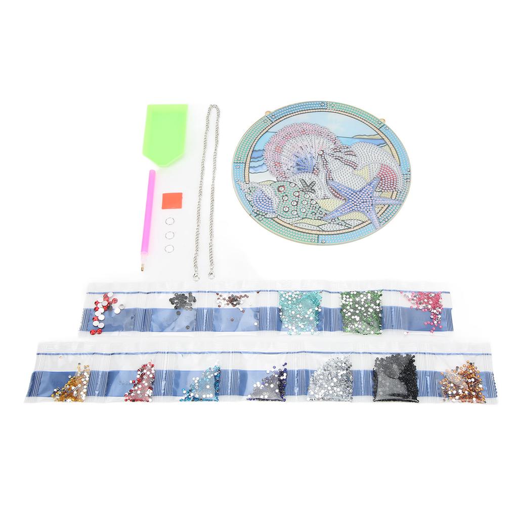 5D DIY Rhinestones Painting Sets Color Lasting Cute Cartoon Ocean Rhinestone Painting for Living Room Bedroom Wall Decor