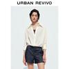 UR 2025 Autumn Elegant Pleated Oversized Long Sleeve Blouse