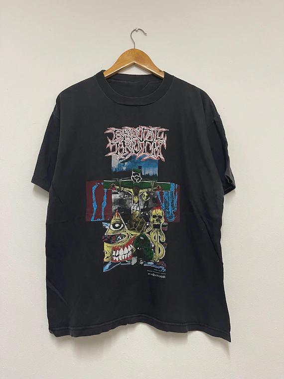 Vintage 90s Brutal Truth Extreme Condition 1992 Music T-Shirt SA368