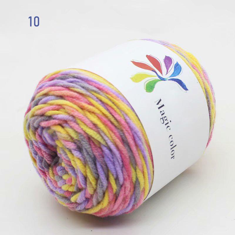 50g/Ball Adult Scarf Colorful Segment Dyeing 8 Strands Cotton Yarn Yarn DIY Hand Knitted