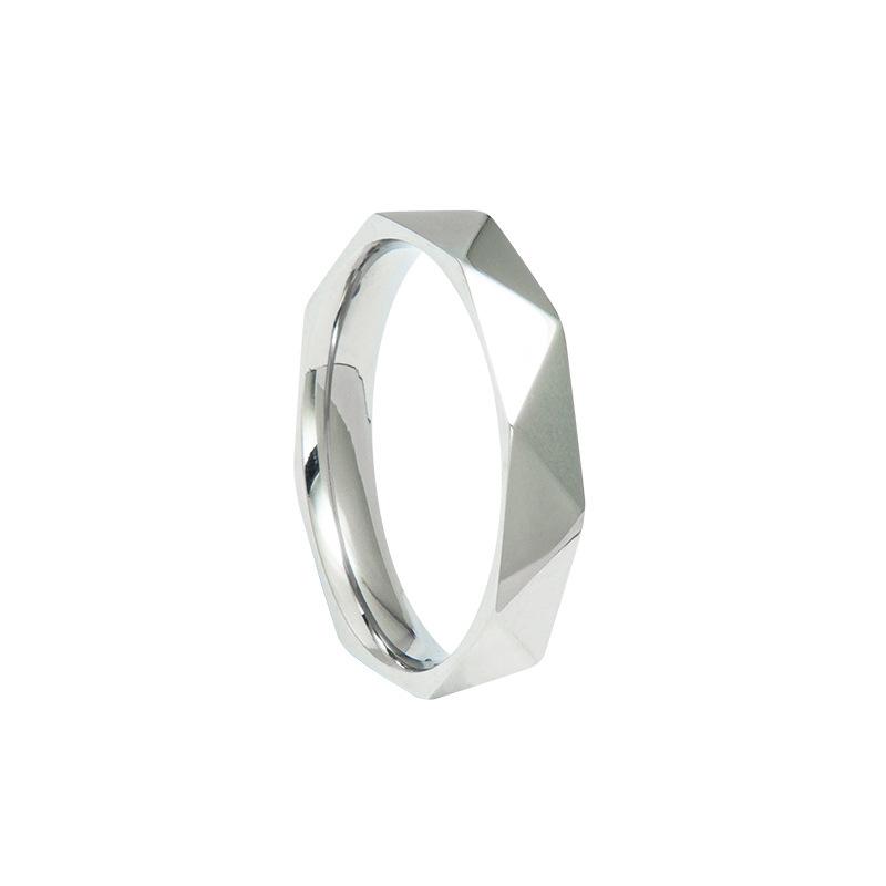 

Classic 4mm Minimalist Stainless Steel Rhombus Surface Cut Unisex Ring Couple Jewelry Accessory Gift 12