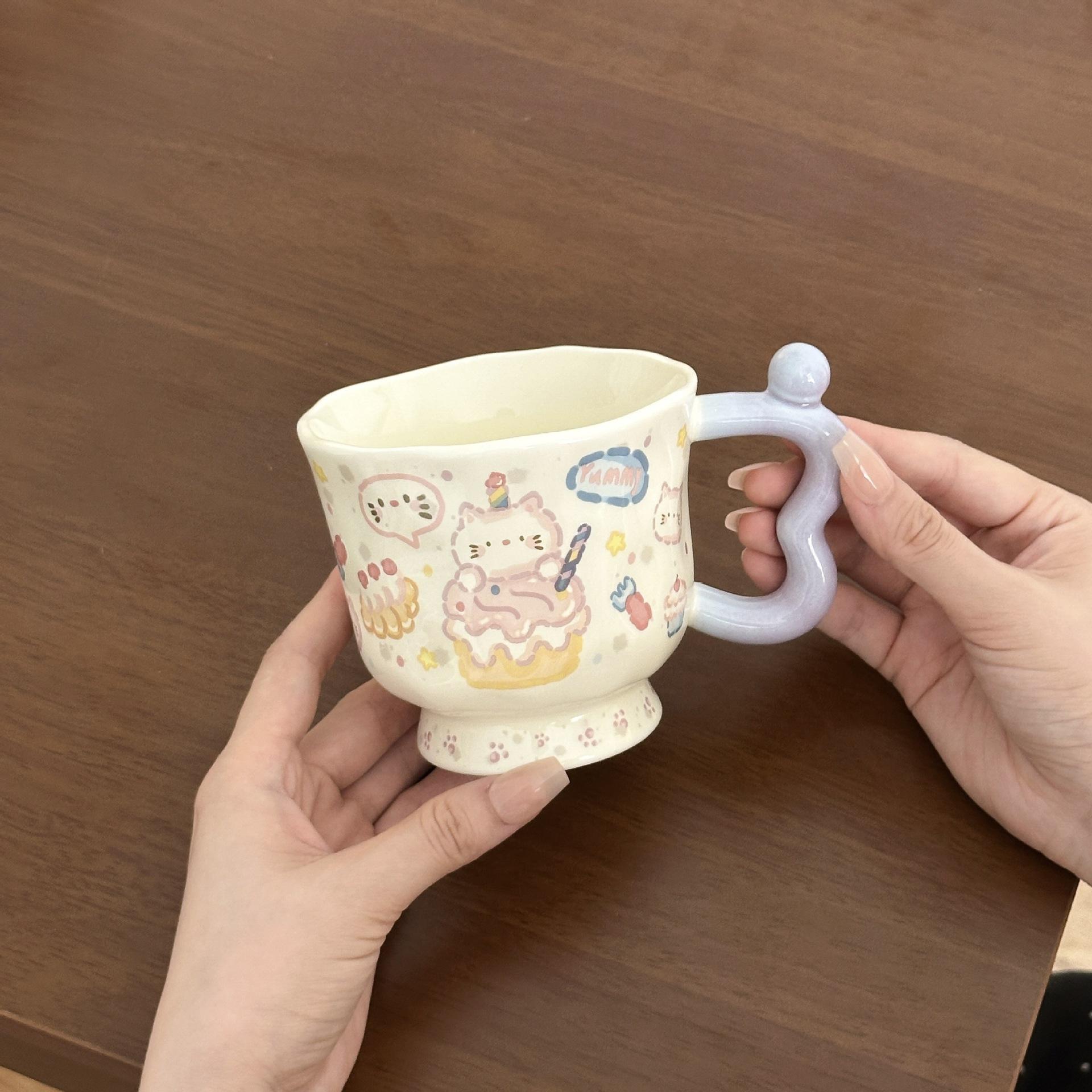 

Подарок на день рождения Милая кружка для воды с граффити Керамическая кружка Ценный подарок для девочек и сестер Практичные сувениры 301-400ml