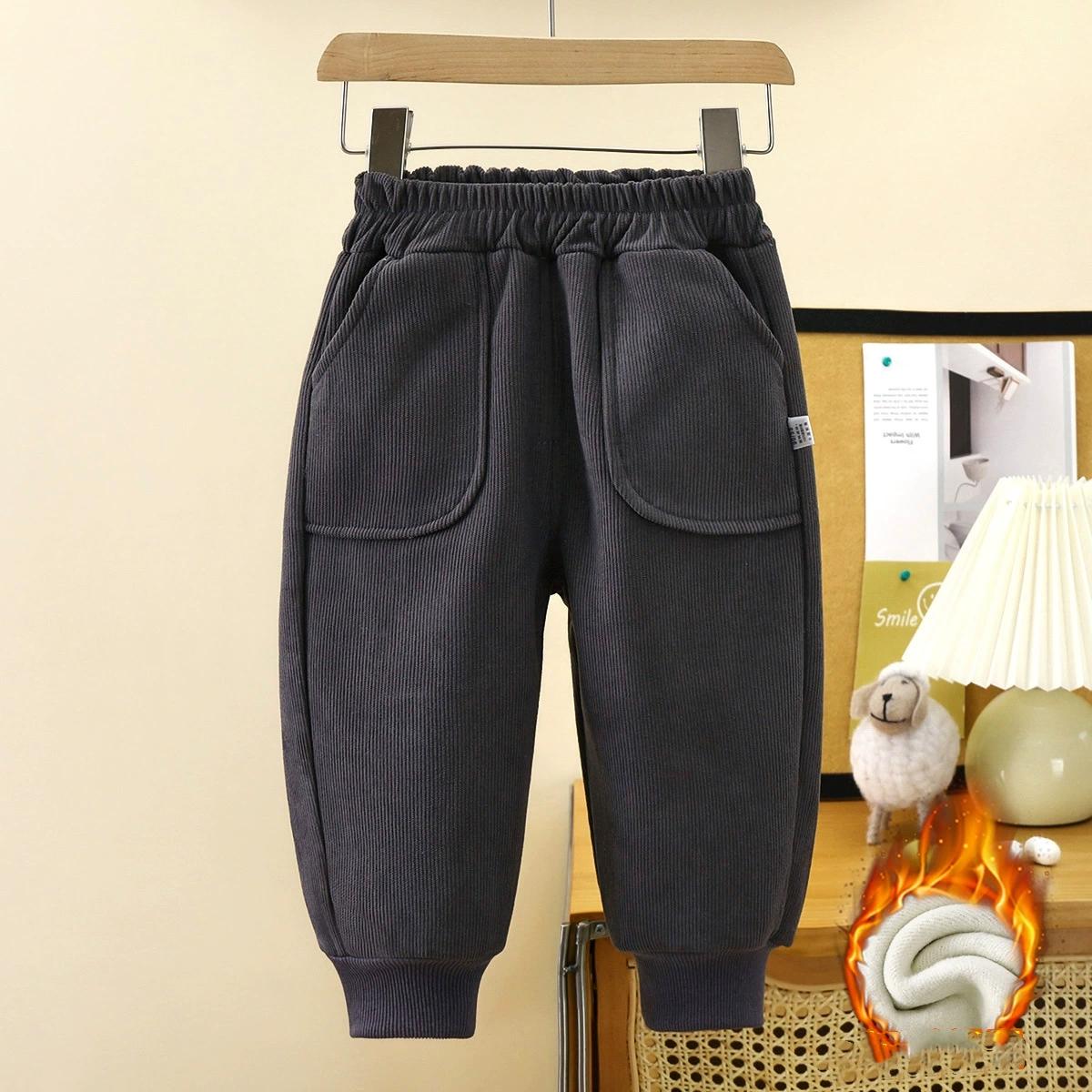 

Осенне-зимние бархатные брюки однотонные детские для мальчиков и девочек, теплые спортивные брюки, простая мода, корейский стиль, детские брюки 80