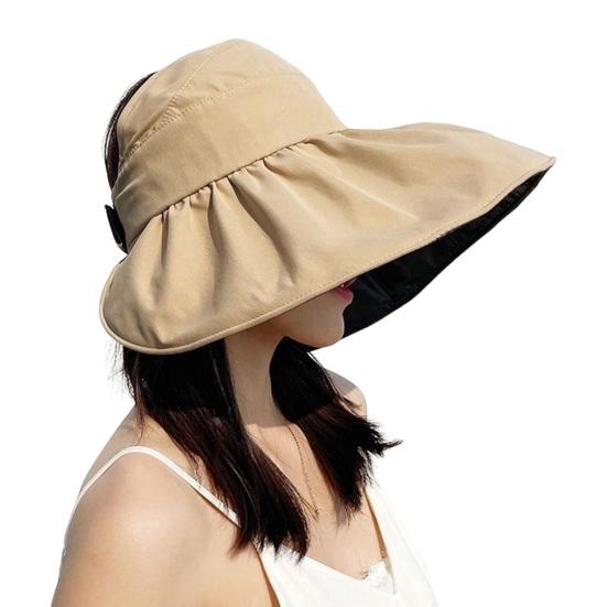 Sonnenhut für Damen im Freien, faltbar, große Krempe, verstellbares Befestigungsband, hitzebeständiges Vinyl, Sonnenschutz, Anti-UV, Strandkappe, Gartenarbeit, Angeln, Reisehut