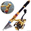 Fishing Rod and Reel Carbon Alloy Carp Bass Surf Casting Spin Fishing Pole Sets