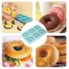 Silicone Donut Mold for 6 Doughnuts Non-stick Bagels Baking Pan Heat Resistant 6 Cavity Doughnut Trays for Cake Biscuit Bagels Muffins