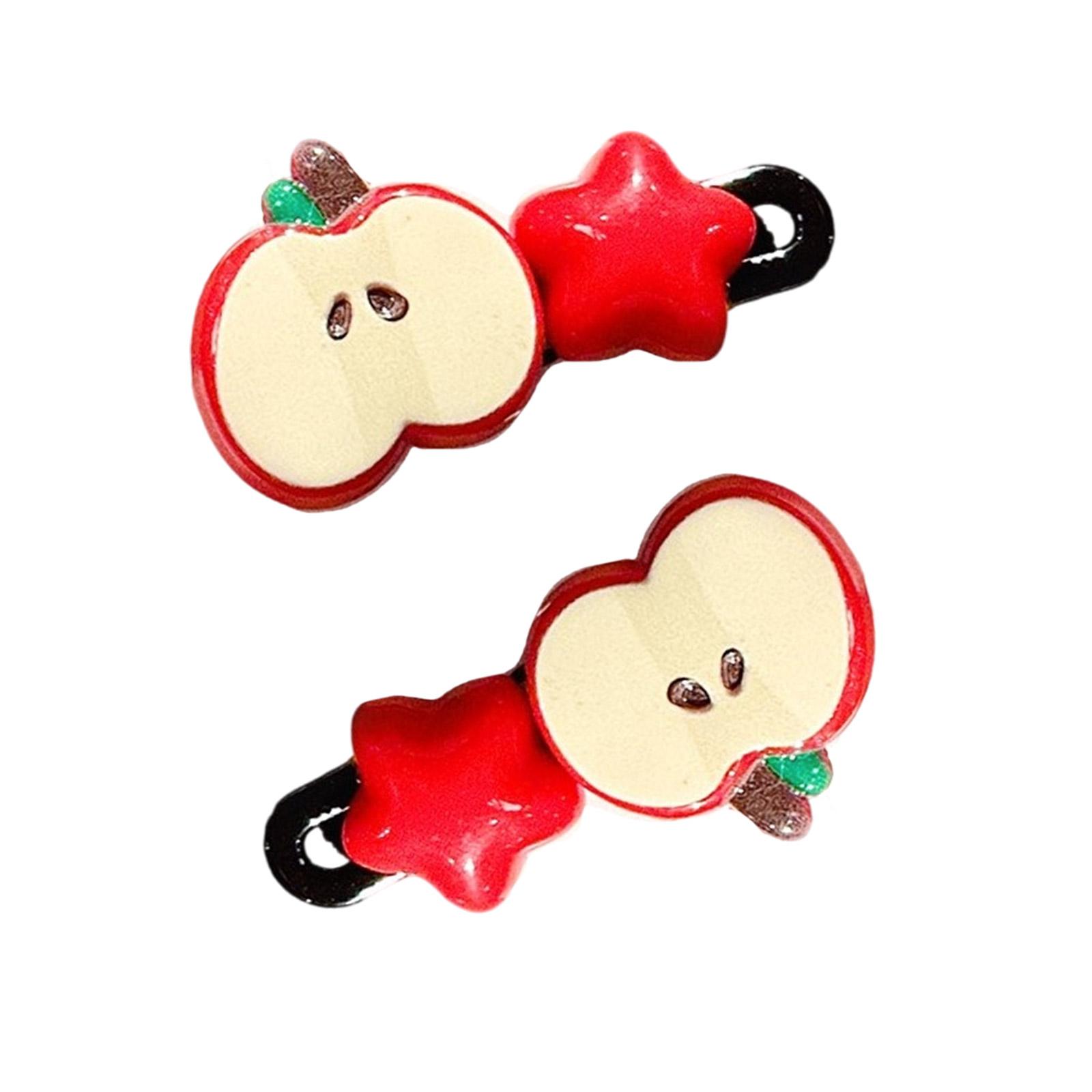 

2 шт., аксессуары для волос для девочек, милые заколки в виде утконоса в форме звезды и яблока для детей и подростков, головной убор для вечеринки, праздничные украшения для волос