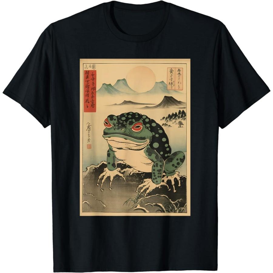 Grumpy Frog Unimpressed Toad Vintage Japanese Aesthetic T-Shirt XXXXXL чёрный