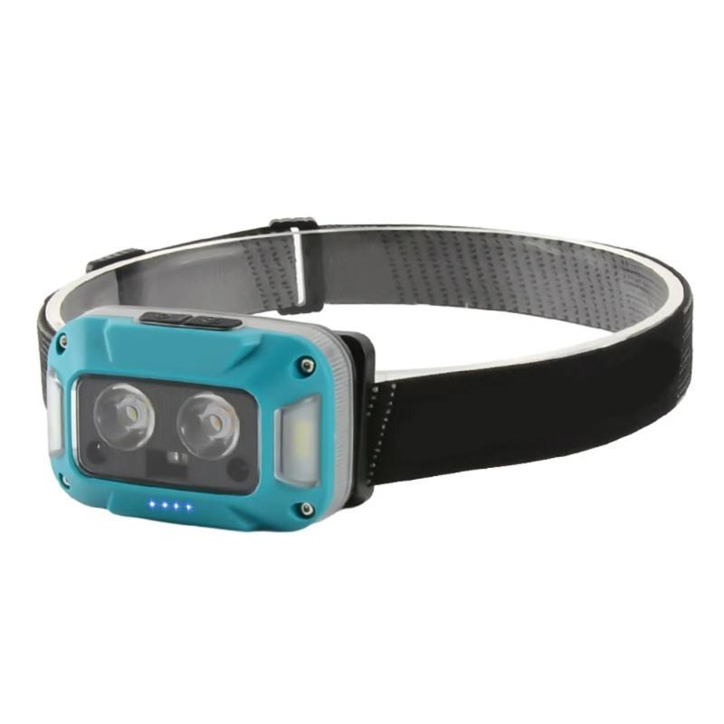 USB C Rechargeable Headlights Motion Sensor Digital Power Display Headlamp Portable Head Lamp Fishing Forehead Flashlight Porta
