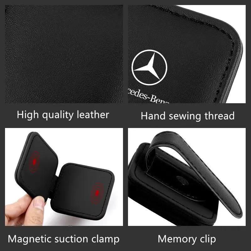 Car Sticker Car Sun Visor Glasses Storage Box Sunglasses Clip Card Ticket Holder For Mercedes Benz B/C/E/S Class A Class C200L G