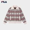FILA Women's Geometric Jacquard Lapel Knit Cardigan