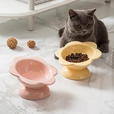 Ceramic Cat Bowl Raised Pet Drinking Eating Food Bowls Puppy Dogs Elevated Tilted Feeder Products Pet Water Bowl Pet Supplies