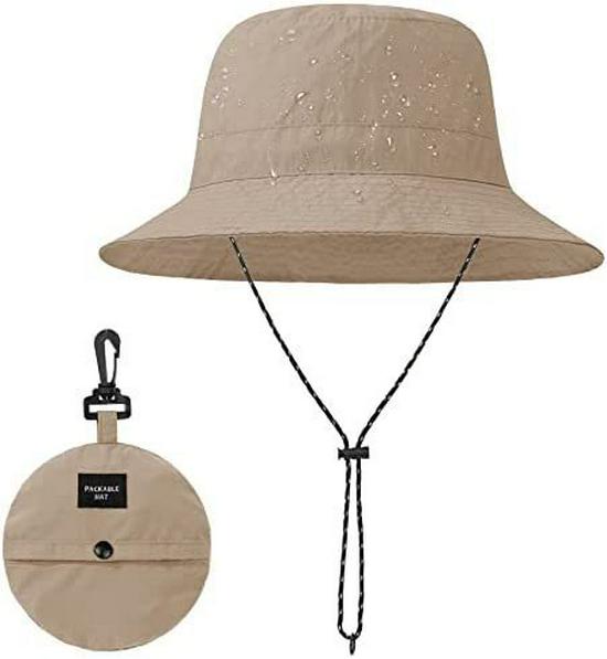 Packable Sun Protection Waterproof Fisherman Hat for Women & Men - Lightweight Summer Beach & Hiking Hat
