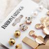 Fashion Women Metallic Element Round Irregularly Geometrical Ear Stud
