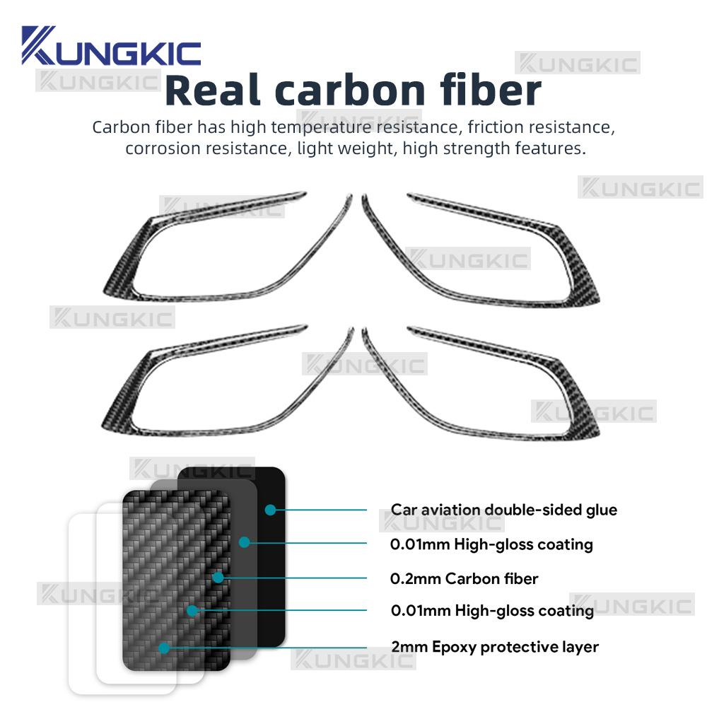 For Mazda CX-5 CX5 KF 2017-2019 2020 2021 2022 2023 2024 Real Soft Carbon Fiber Sticker LHD RHD Car Door Inner Handle Frame Trim